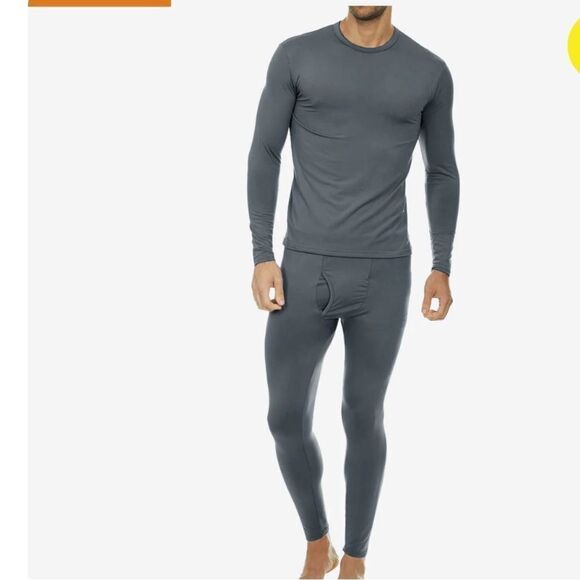 Thermajohn Base Layers Men's Crew Thermal Set Black XL NWT IN PACKAGING - Picture 1 of 6